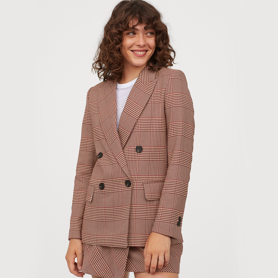 Jacket Beige Checked - Agora é Trabalho