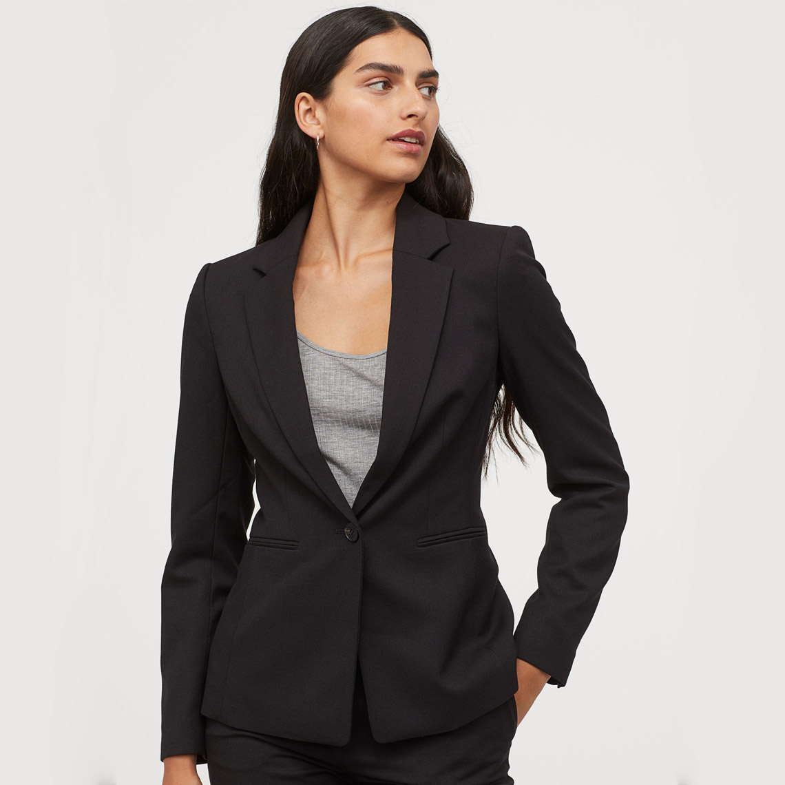 ladies black fitted blazer